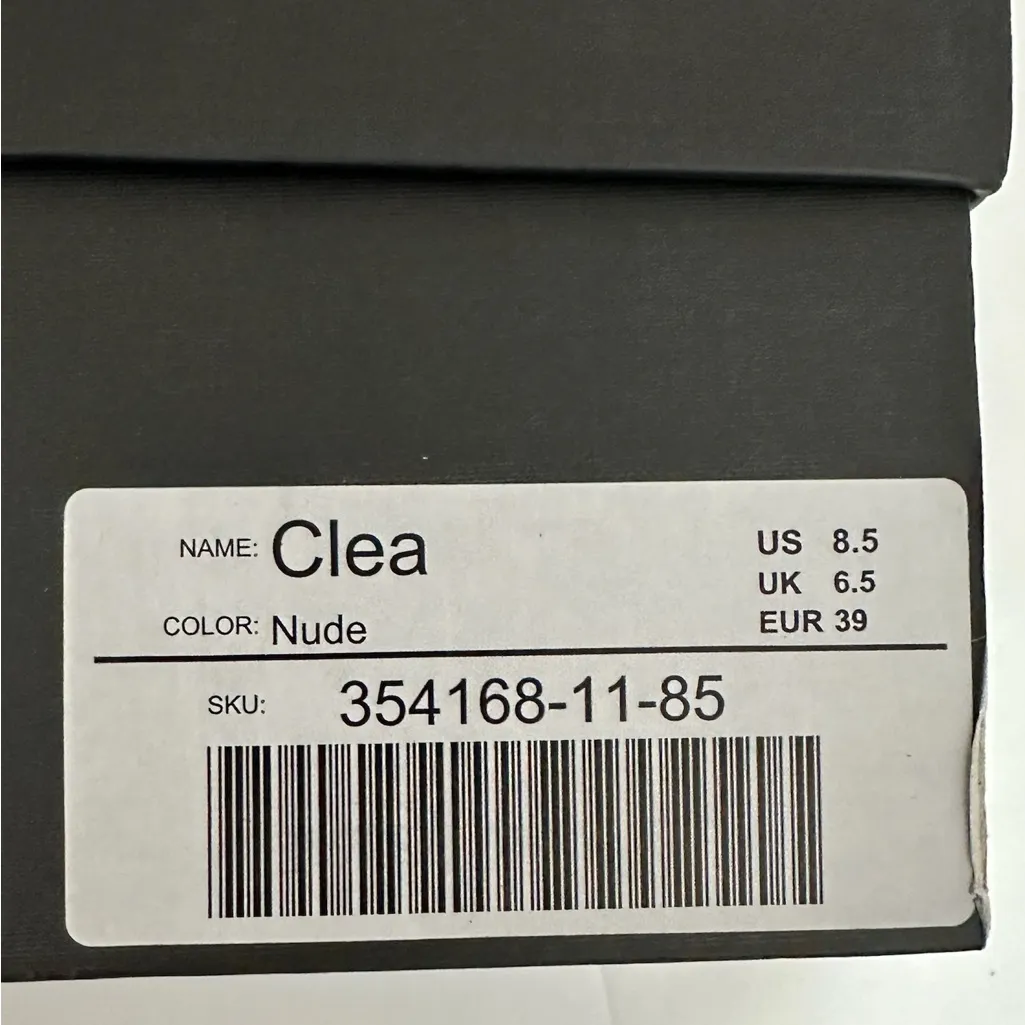 NIB JustFab Clea Nude Studded Cutout Wedge Heels Sandals Size 8.5 Platform Shoes - Image 4