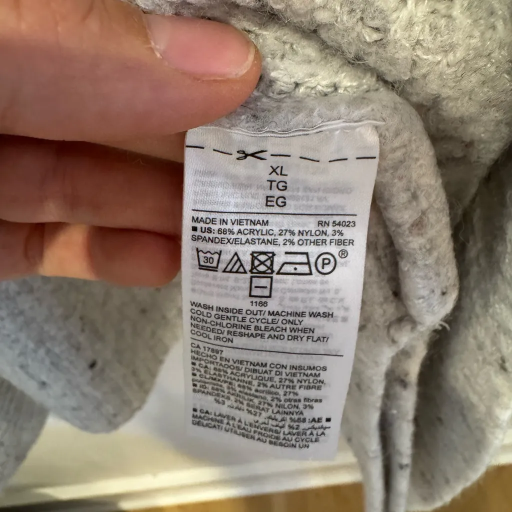 Old Navy Women's Gray Waffle Stitch Open-Front Sweater Size XL - Image 6