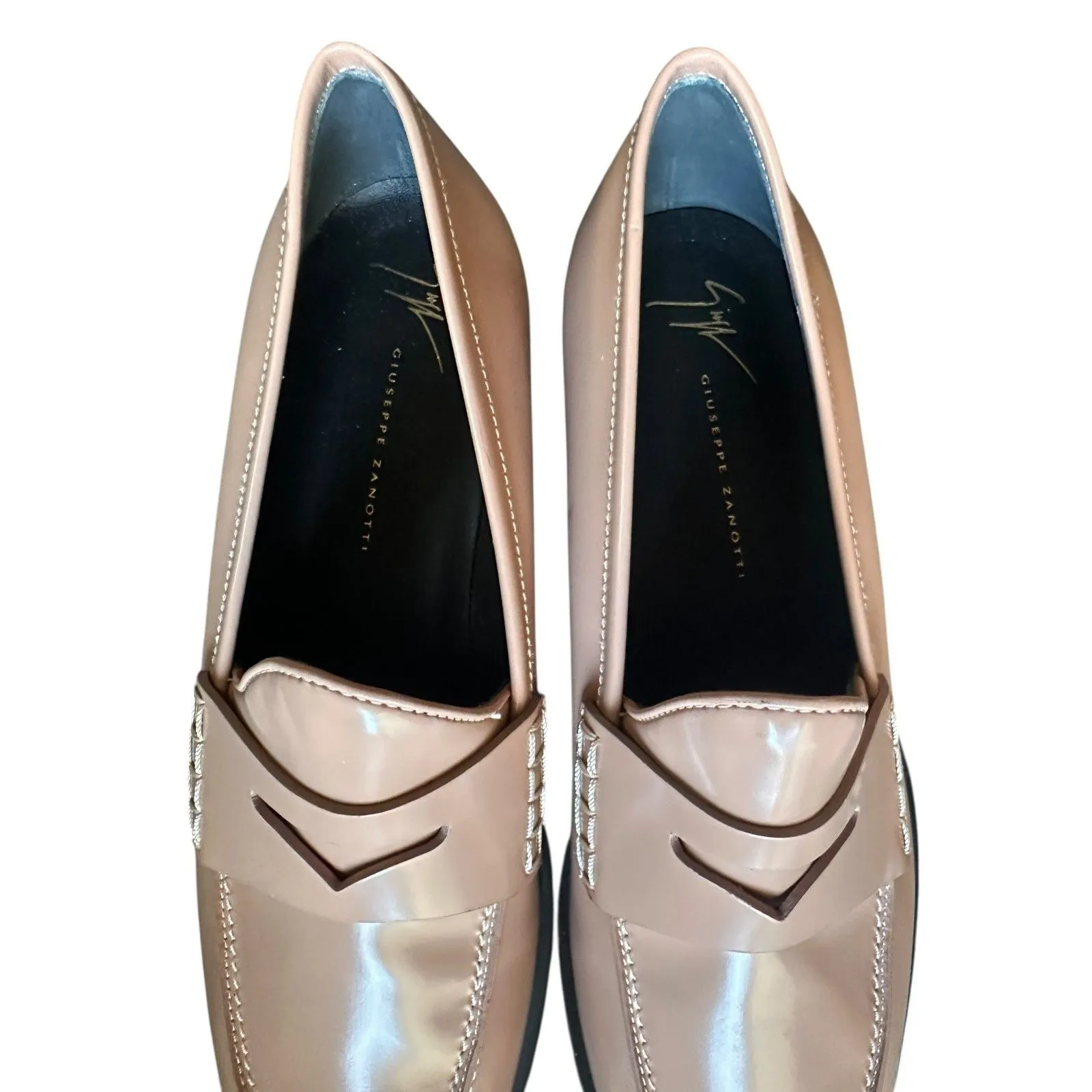 GUISSEPPE ZANOTTI Faridha Patent Leather Loafers Nude NWOT - Image 4