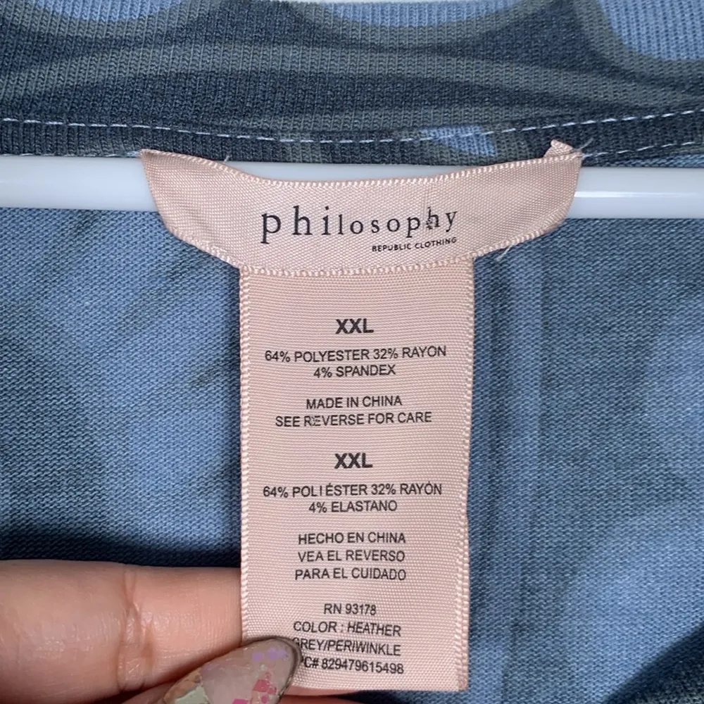 Philossophy Blue 3/4 Sleeve Blouse Size XXL EUC #VEG-0316 - Image 5