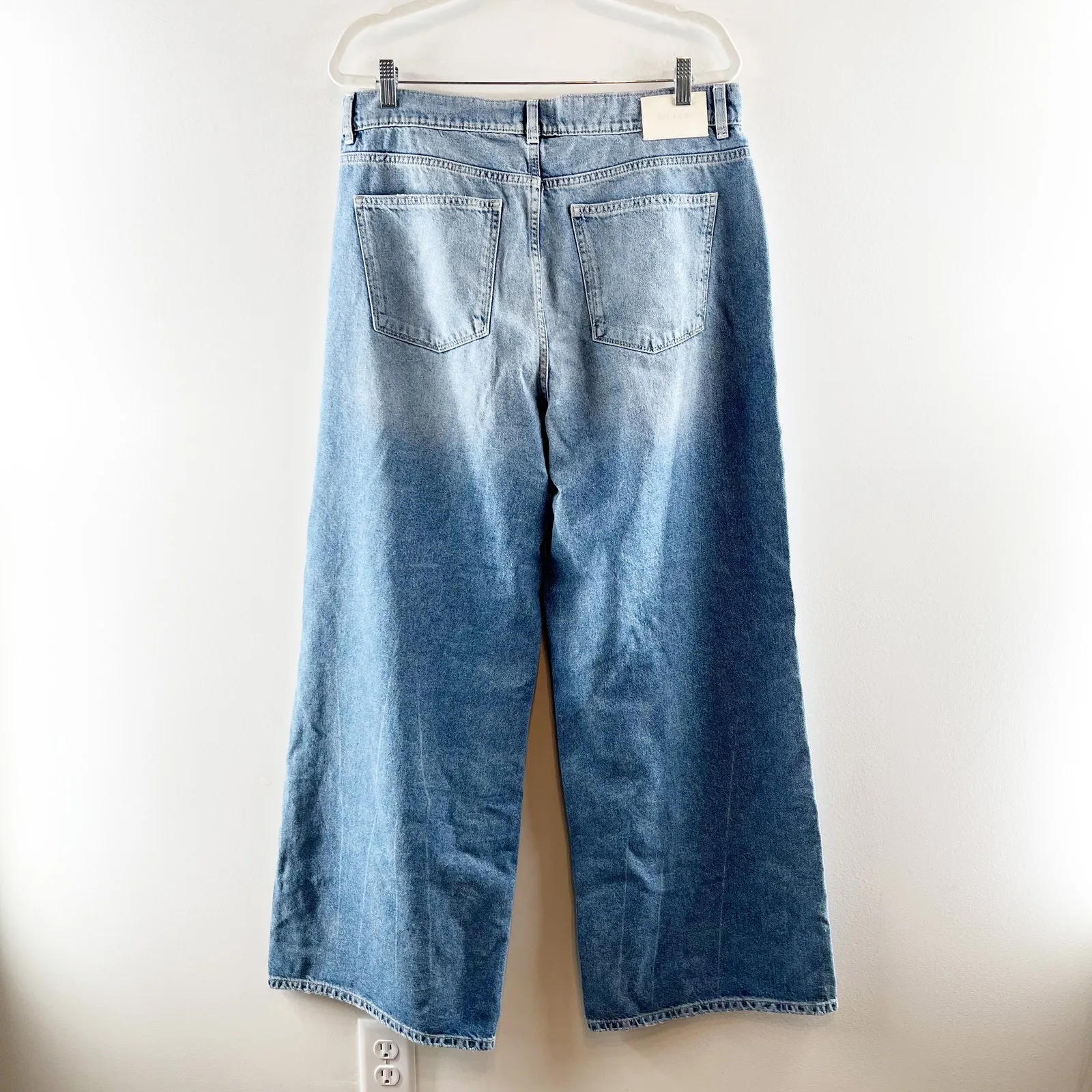 DL1961 Hepburn High Rise Wide Leg Distressed Salton Sea Jeans Denim Blue 32 - Image 5