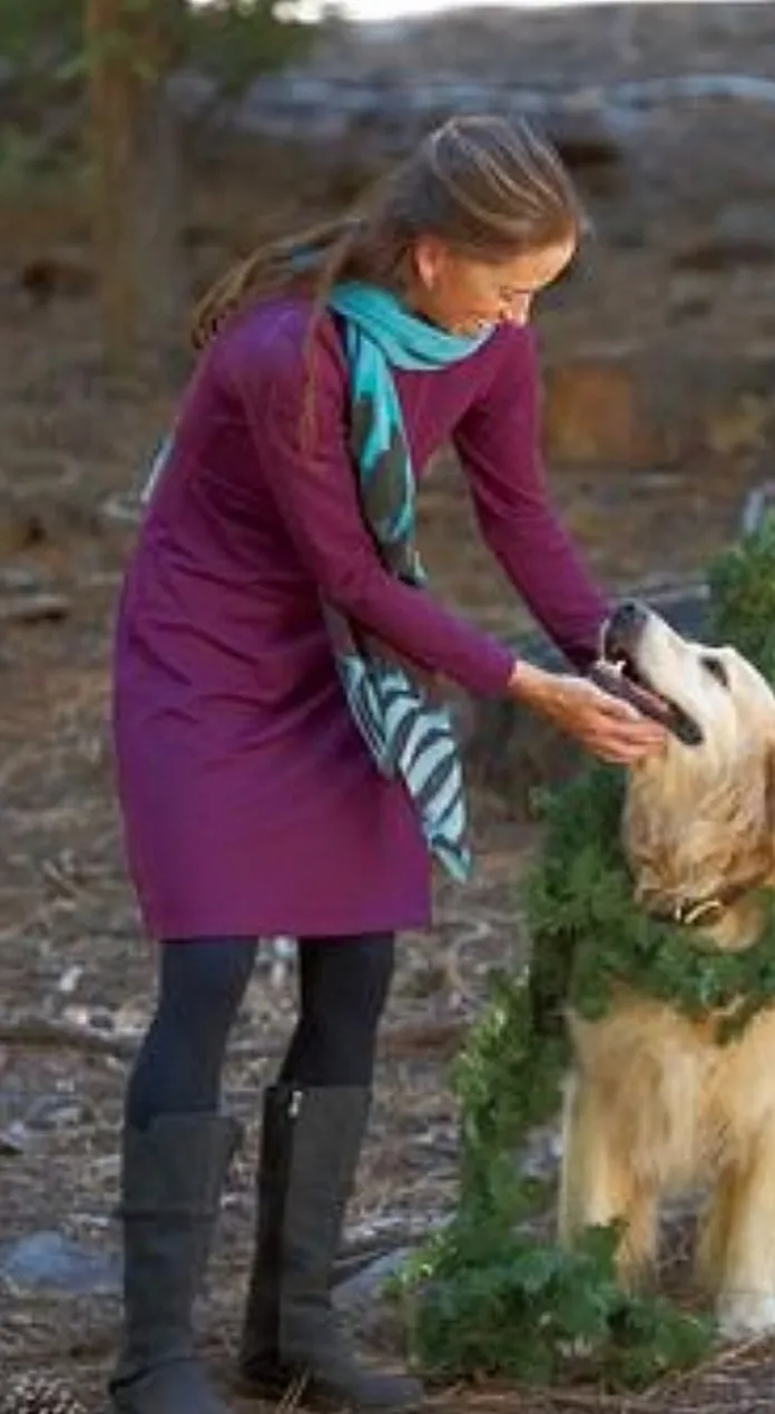 Title Nine Getaway Turtleneck Purple Dress Long Sleeve Stretchy Made in Canada M - Image 1