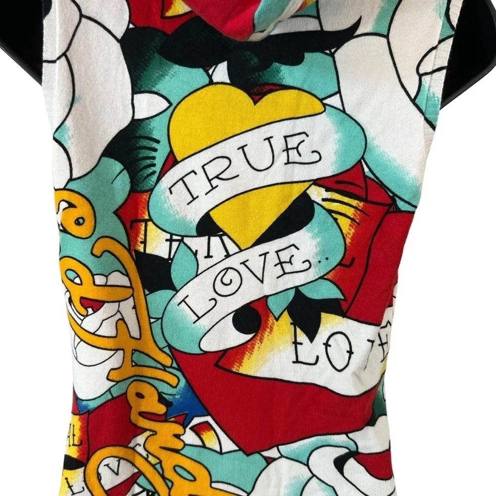 Ed Hardy by Christian Audiger Eternal Love Sleeveless Knit Zip Up Hoodie - Image 14