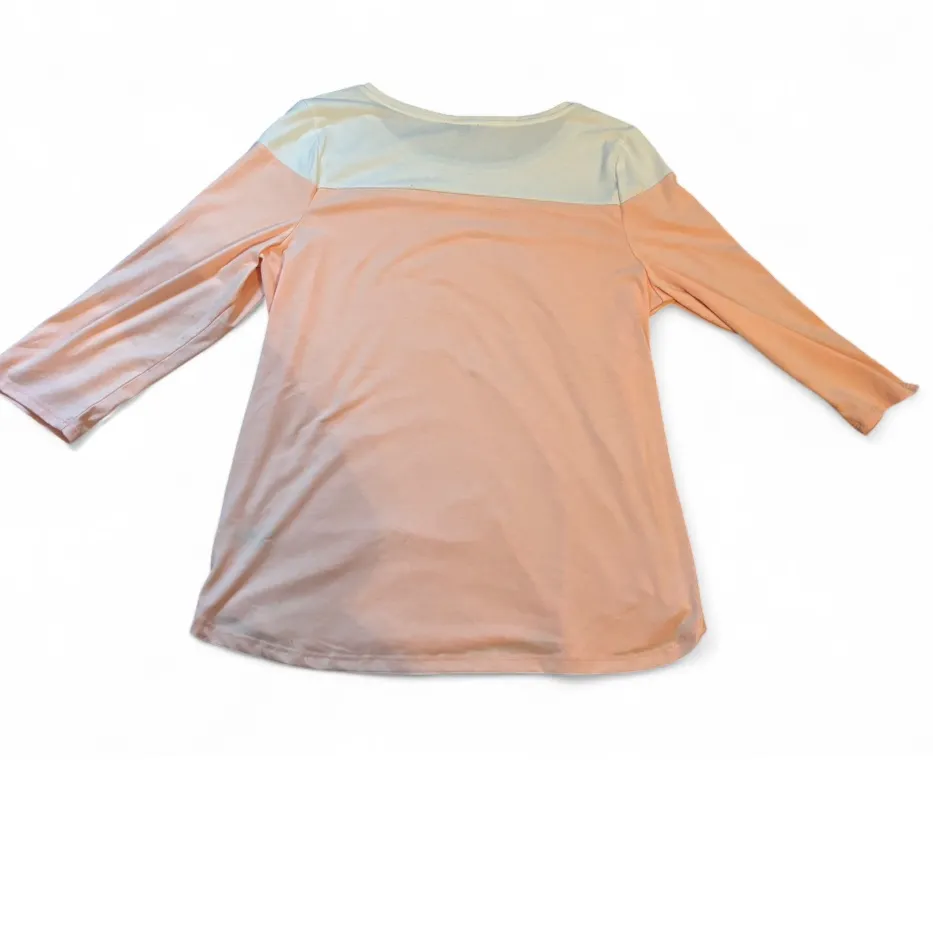 The Limited Colorblock 3/4 Sleeve Top pink peaches  and cream - Image 5