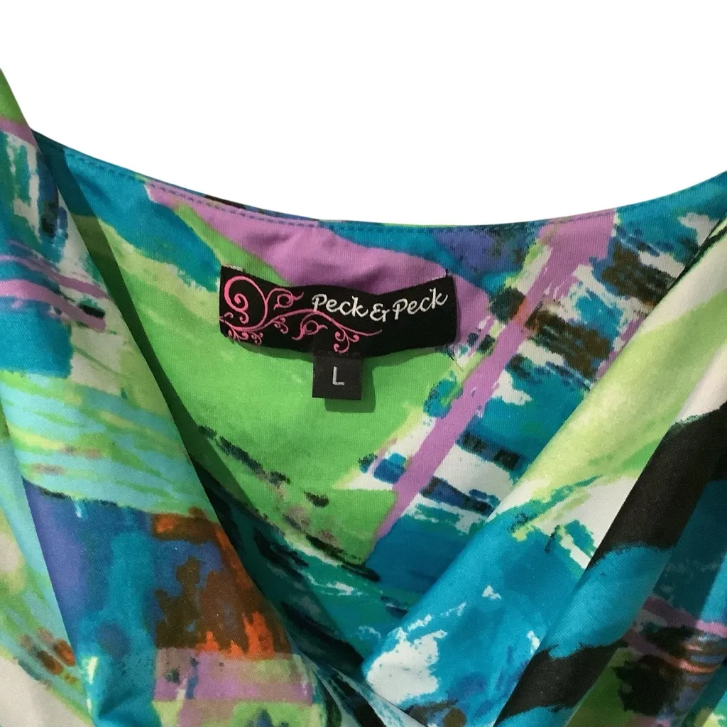 Peck & Peck Multicolor Abstract Blouse BRAND NEW Size L - Image 9