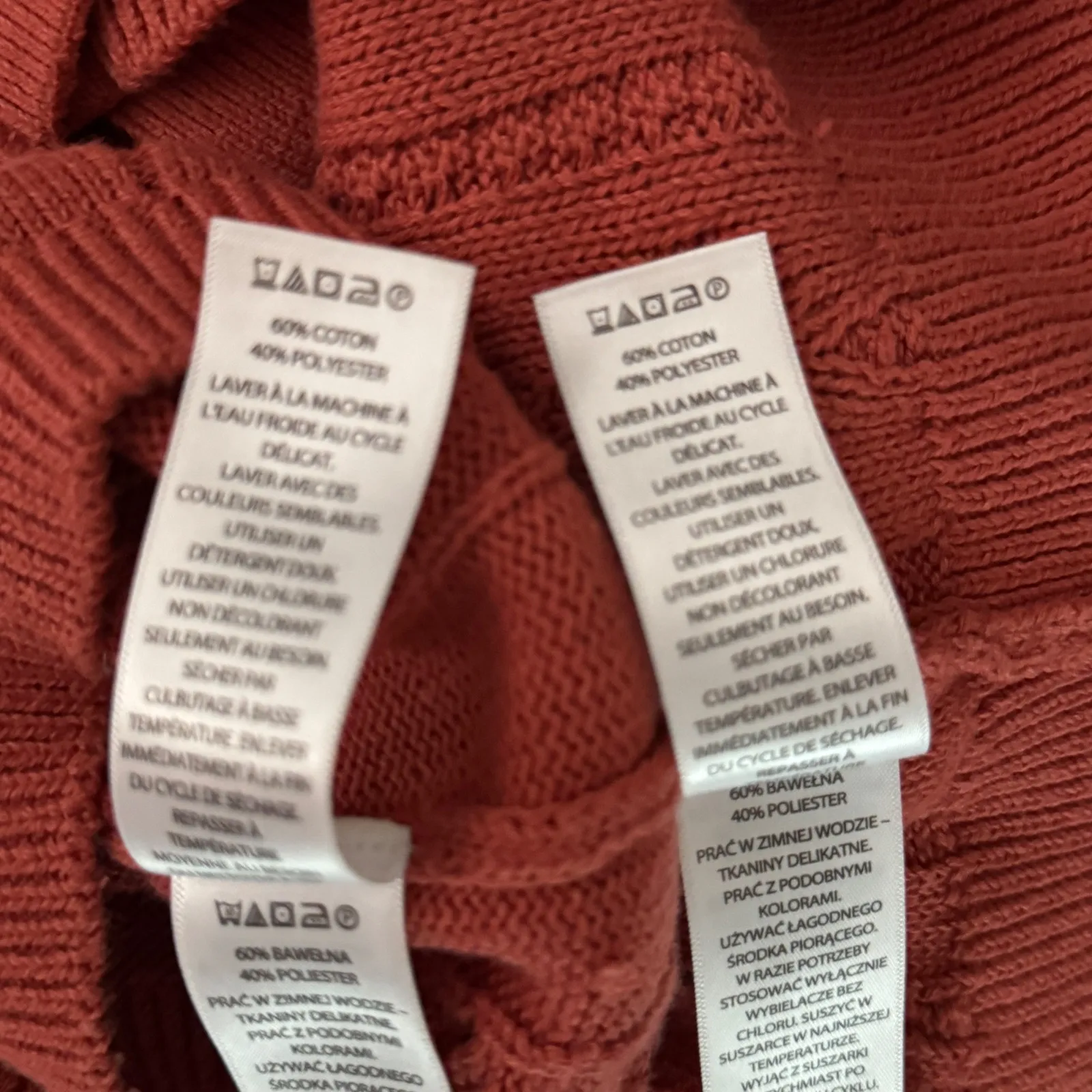 Joie Cable Knit Sweater‎ Cardigan Tank Set Womens XS Rust Red Cropped 2pc Casual - Image 9