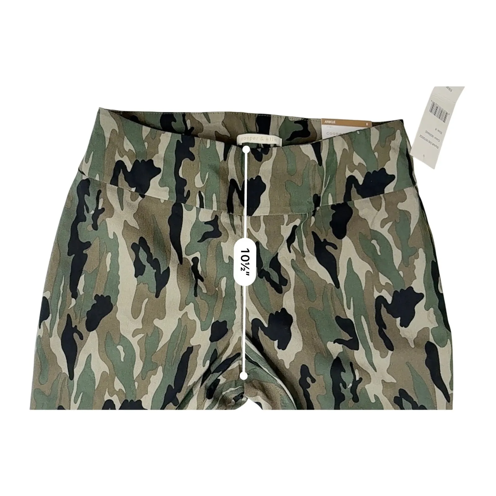 Copper & Ella Wrinkle Resistant Green Camo Stretch Pullon Ankle Pants sz 8 NWT - Image 5