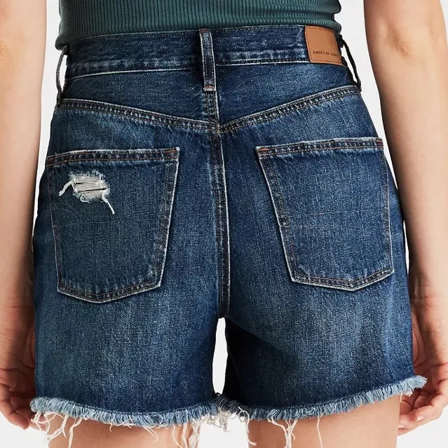 AEO 90s Boyfriend High Rise Denim Distressed Jean Shorts - Image 2