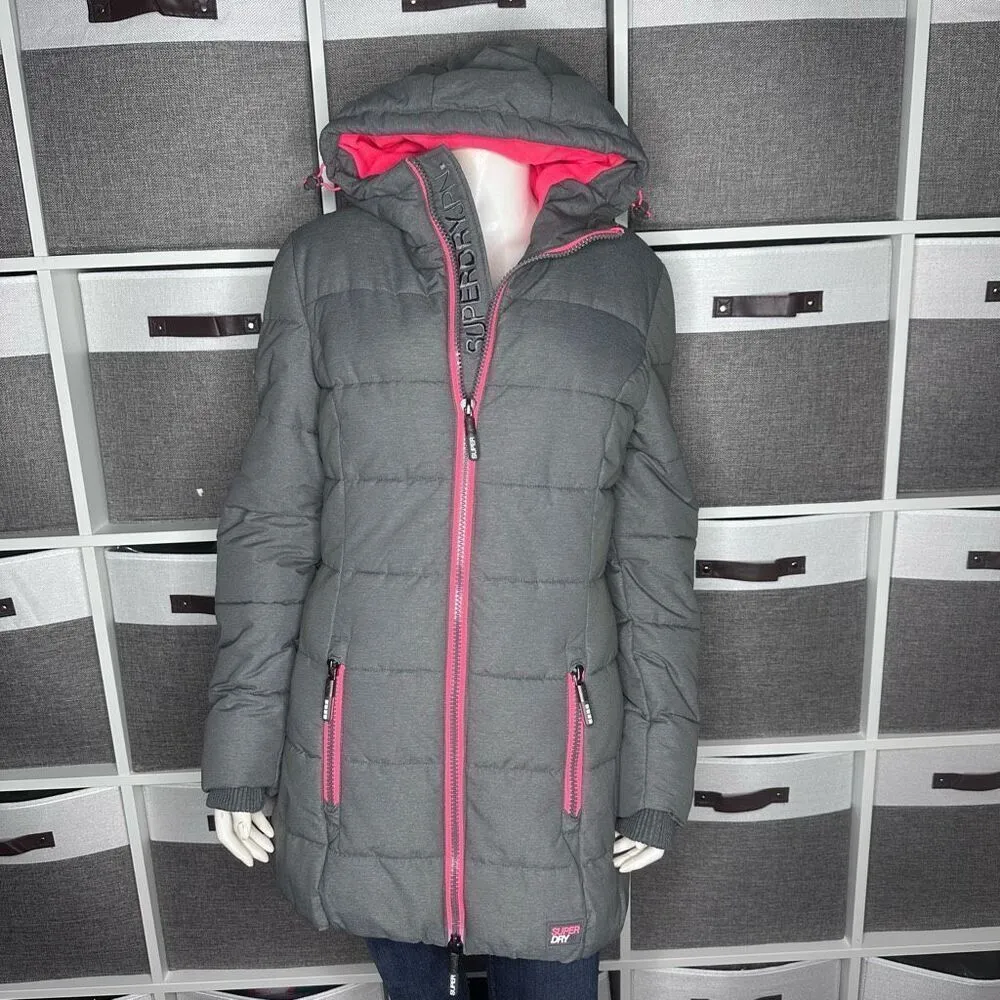 Superdry  Tall Sports Puffer Jacket Grey Size 6 - Image 3