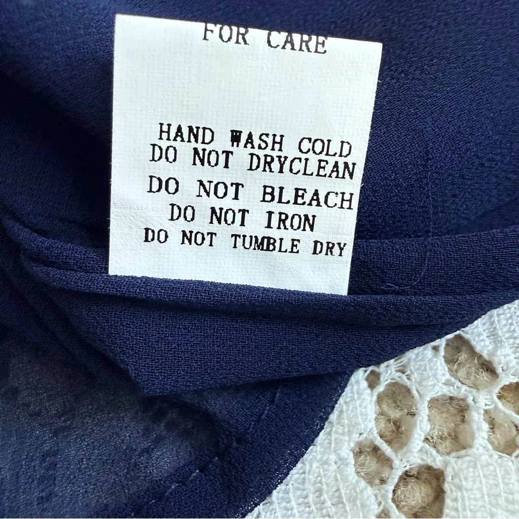 J. NNA Navy and White Polka Dot Lined Romper Size Large Blue - Image 12