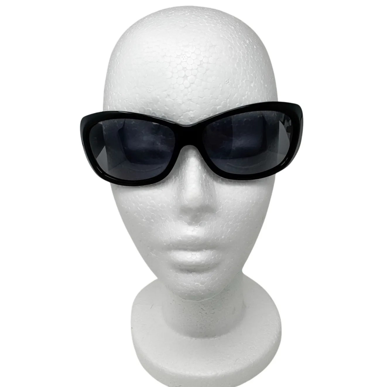 Judith Leiber vintage black red rhinestone Kabuki mask sunglasses w/ case - Image 3