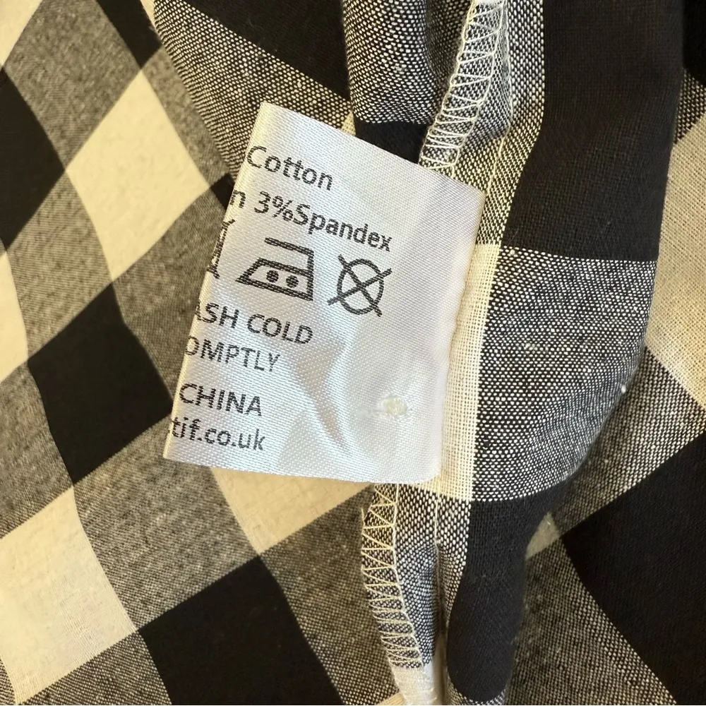 Collectif X ModCloth 50s Mara Check Midi Fit & Flare Shirtdress Shirt Dress Black Size XS - Image 14