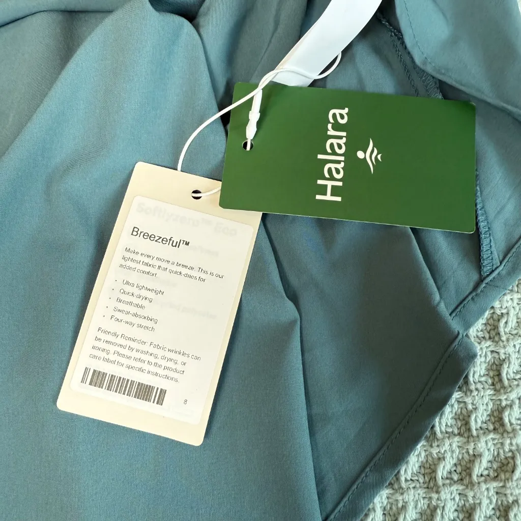 NWT Halara Breezefull Backless Racerback Midi Tank Dress Womens XL Stone Blue - Image 3