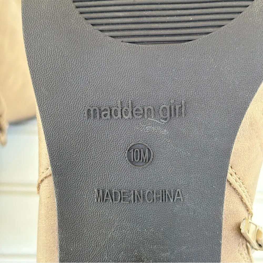 MADDEN GIRL Boots Size 10 Womens Brown Heels Side Zip Ankle Booties - Image 12