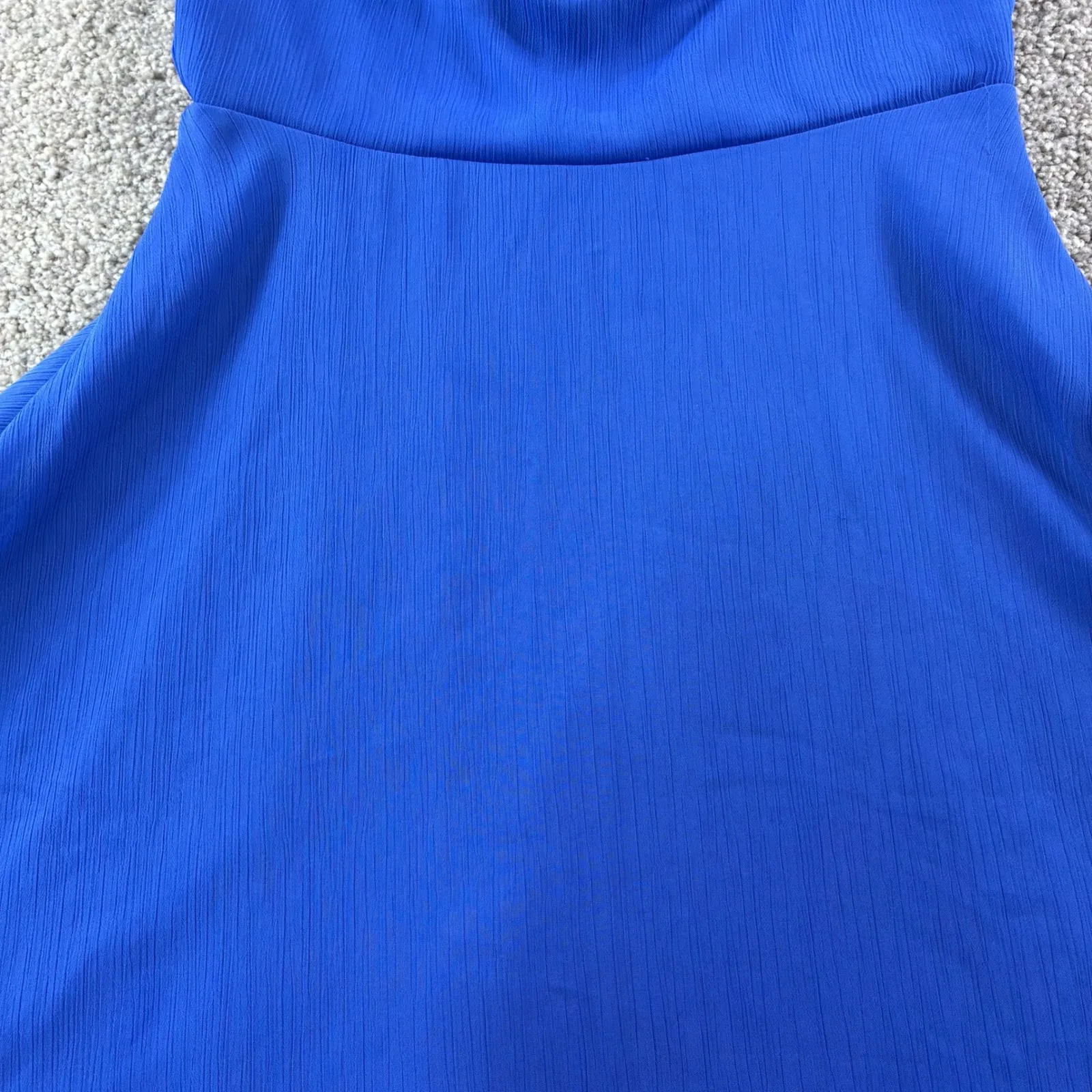 Lucy in the Sky Size M Blue Drape Neck Rear‎ Lace Up Mini Dress Party Formal - Image 6