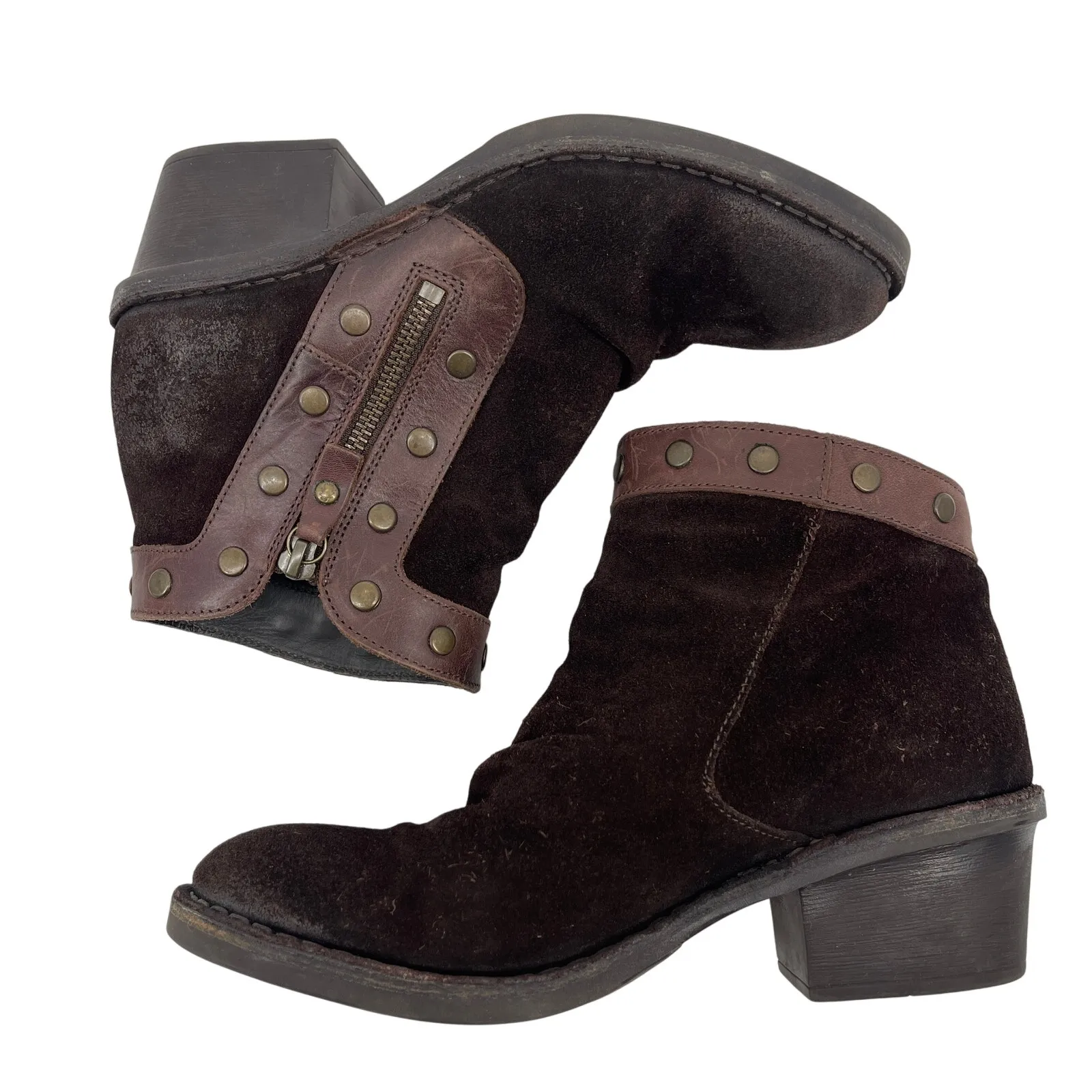 Fly London Duke Ankle Boot Suede Brown Women's Size 39 US 8-8.5 Art to Wear - Image 2