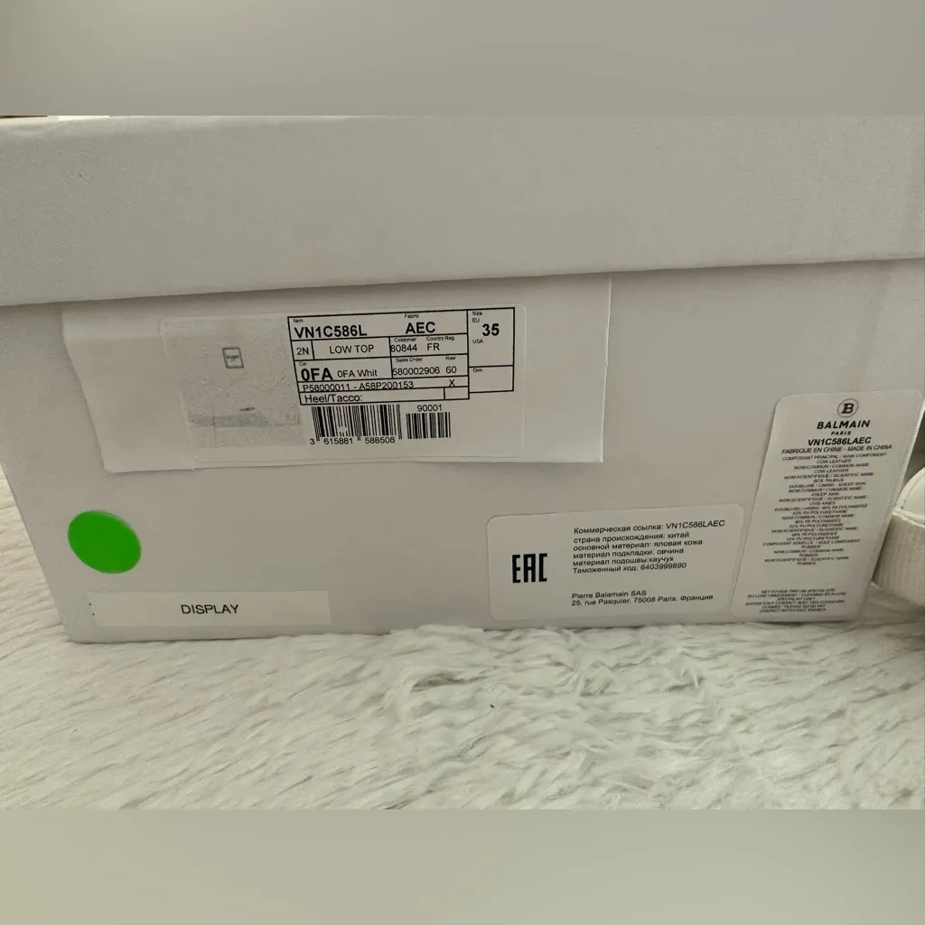 $650 Balmain B-Court White Leather‎ Logo Slip On Sneakers Shoes Sz 35 Sold Out! - Image 9