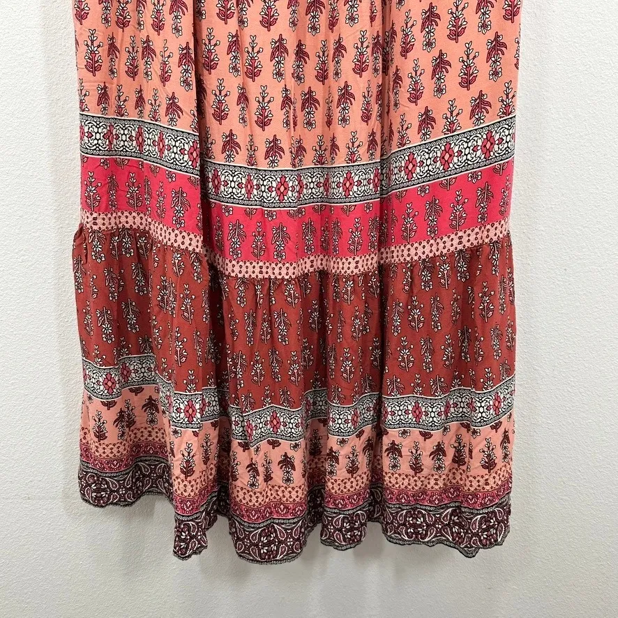 Knox Rose XXL Sleeveless Maxi Dress Floral Print Tiered Casual‎ Summer Boho - Image 5