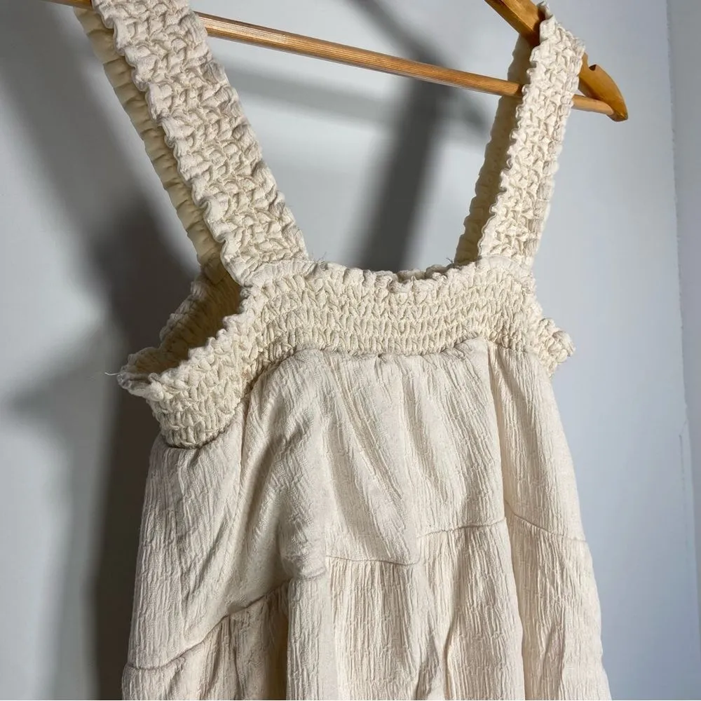 American Eagle Cream Babydoll Dress White Cottage Tiered Flowy Graduate Bridal S - Image 6