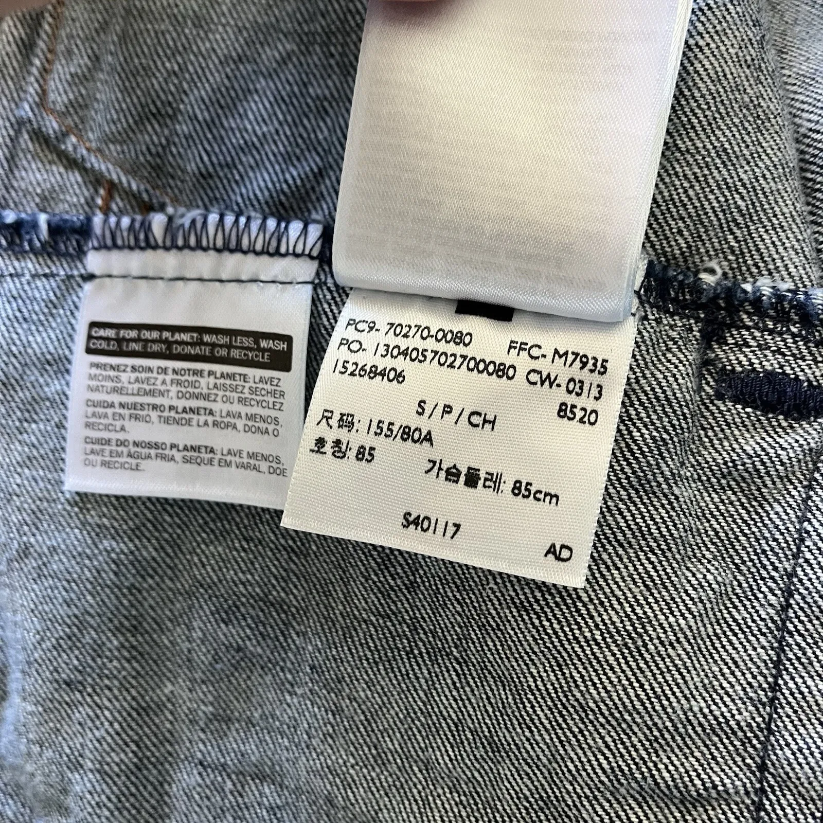 Levis Trucker Denim Jean Jacket Women S 4 6 Dark Blue Classic Long Sleeve Cotton - Image 9