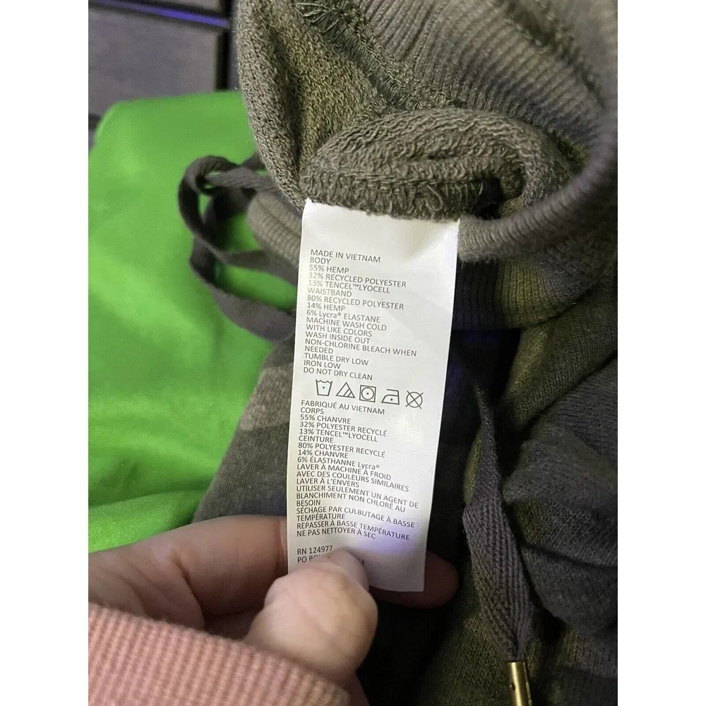 NWT Prana Cozy Up Ankle Hemp Blend Sage Camo Jogger Sweatpants Women’s Small - Image 6