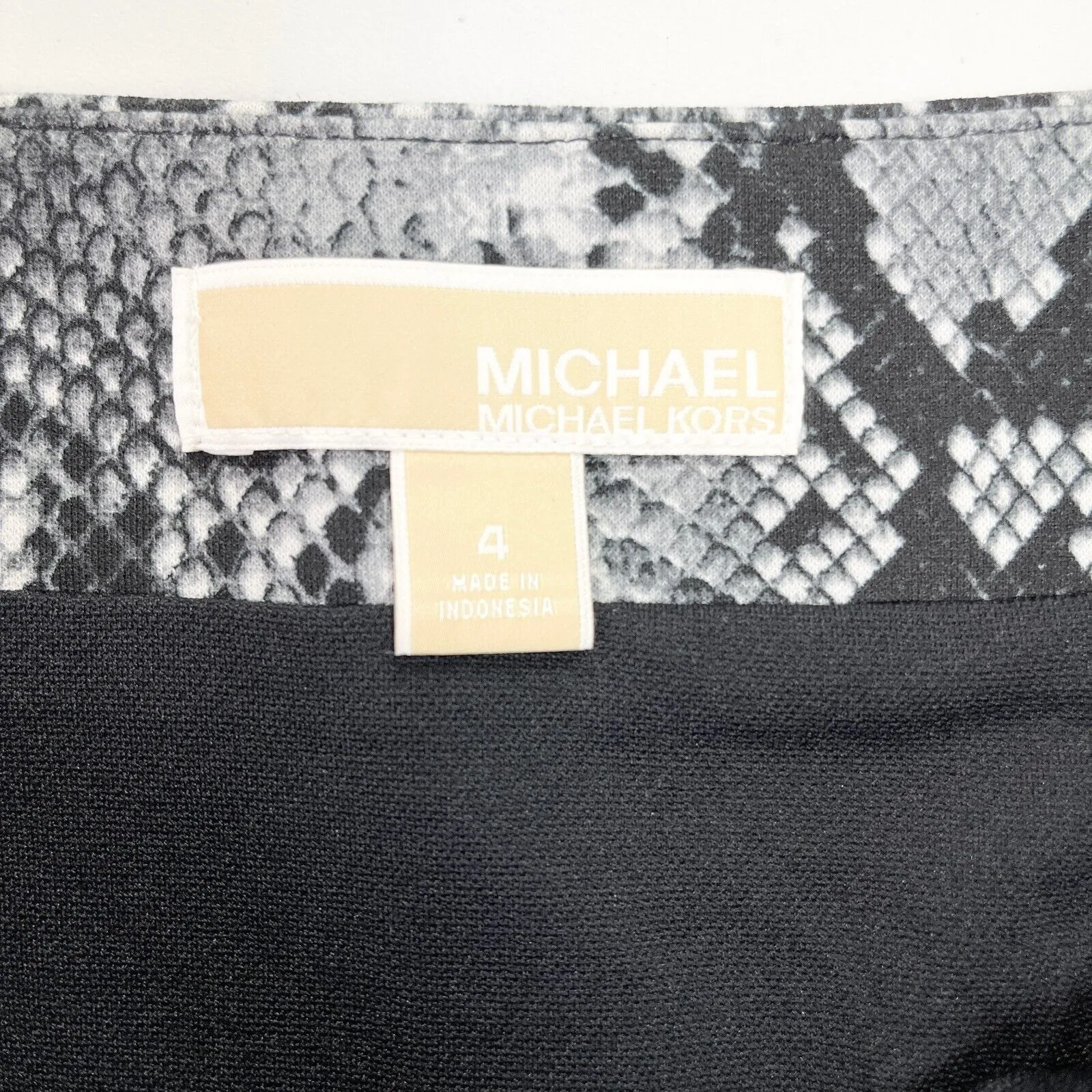 Michael Kors Office Siren‎ Skirt Womens 4 Snakeskin Print Mobwife Grunge Retro Black - Image 6