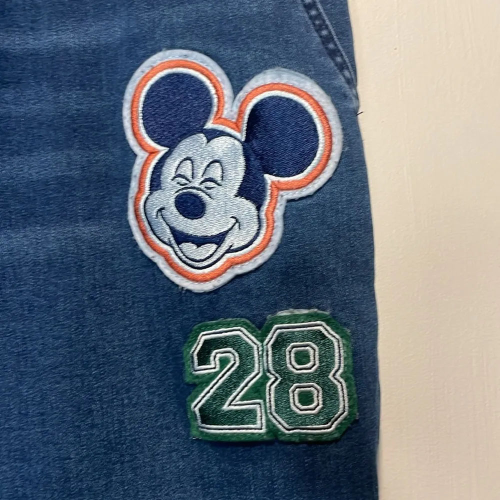 Disney Parks- Her Universe Mickey Mouse Pull On Denim Pants Retro Patch- Size XL - Image 6