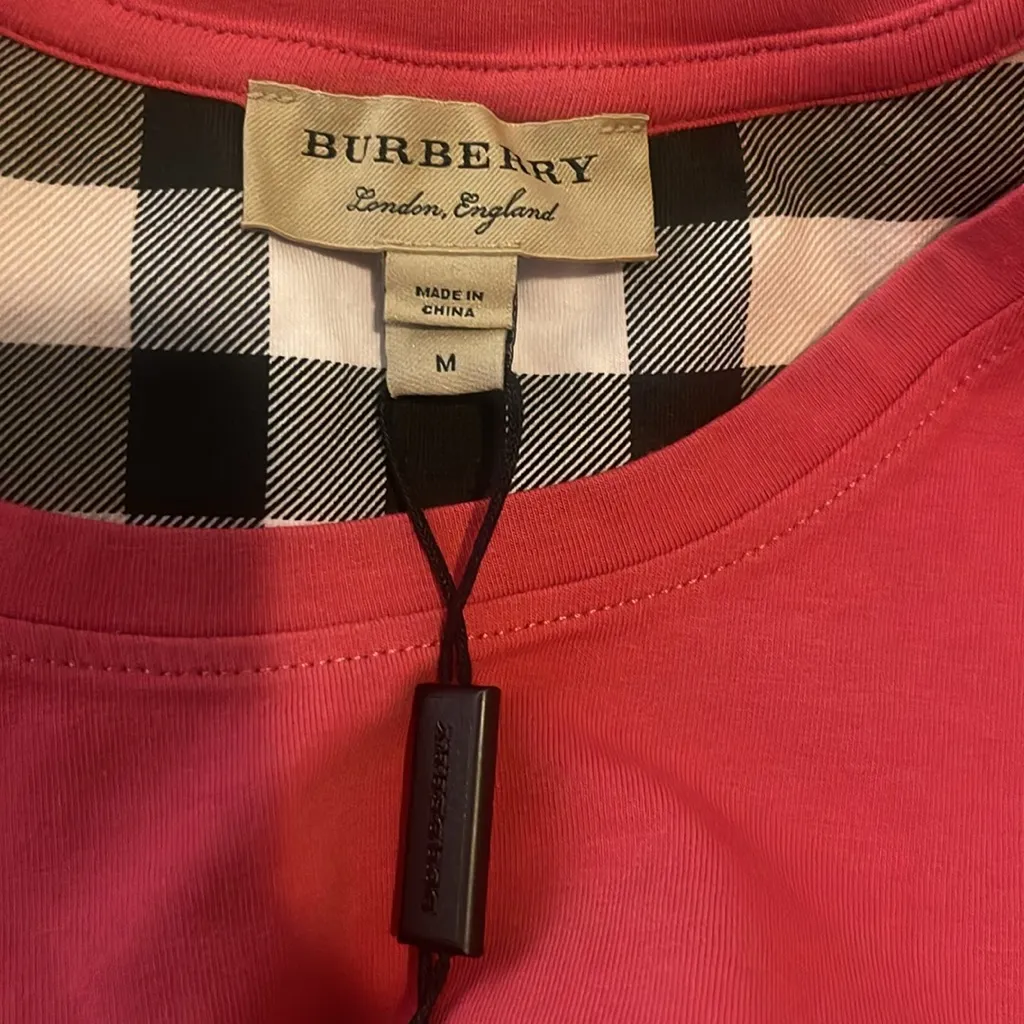 Burberry NWT  Nova Check Logo Cuffed Tee - Image 2