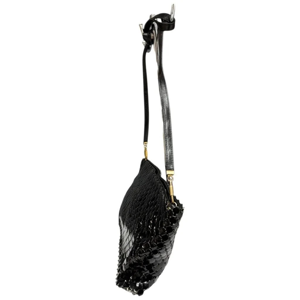 Vintage Whiting & Davis Black Metal Mesh Pouch Crossbody Shoulder Bag Evening - Image 3