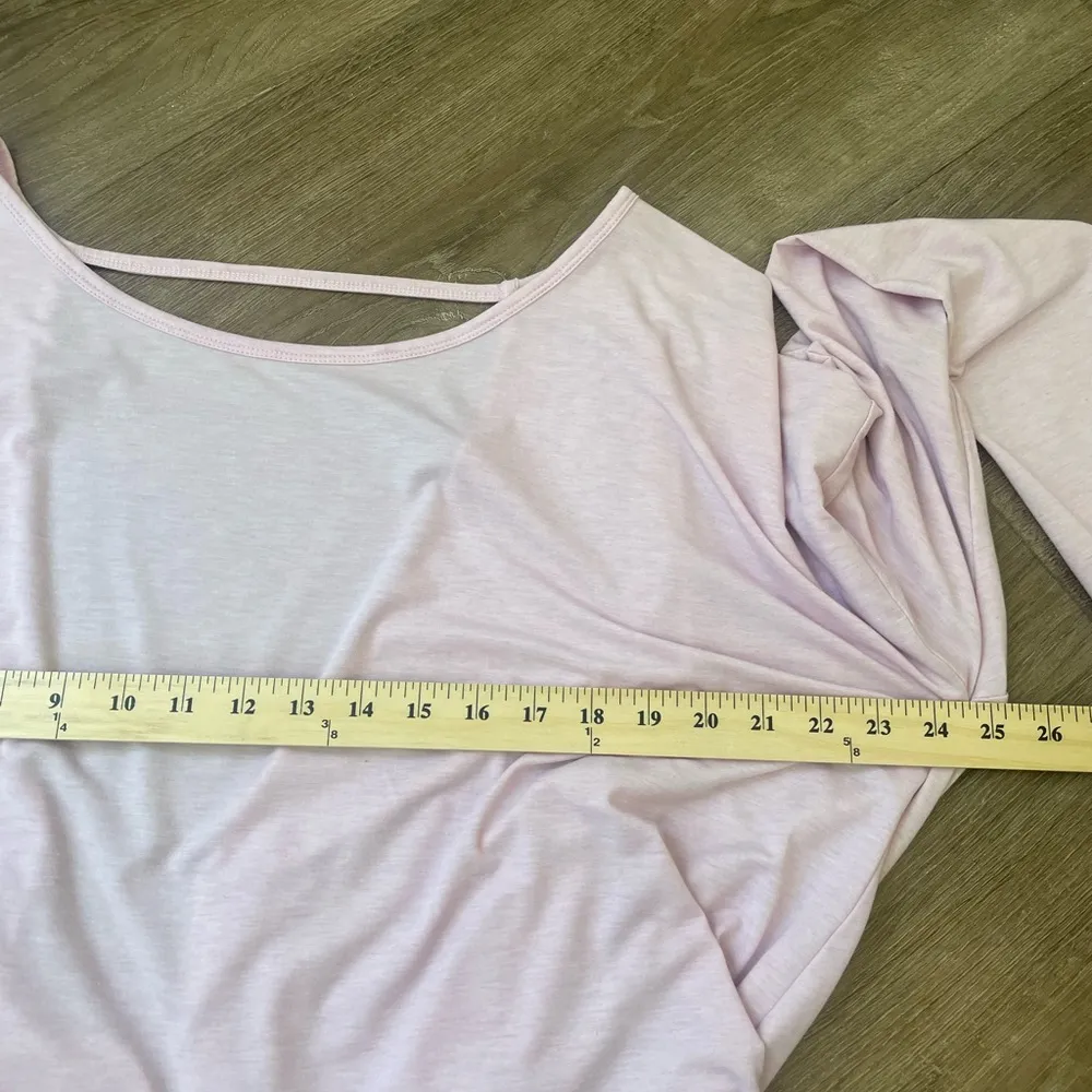 Gap Fit Long Sleeve Drapey Activewear Top Crossover Back Primrose Pink ~ Size XL - Image 13