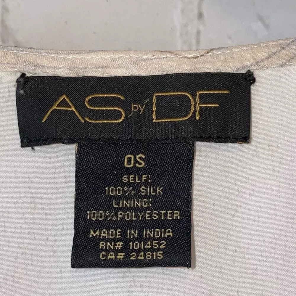 AS by DF Floral Embellished Silk Open Front Cardigan Kimonos Gray Size undefined - Image 6