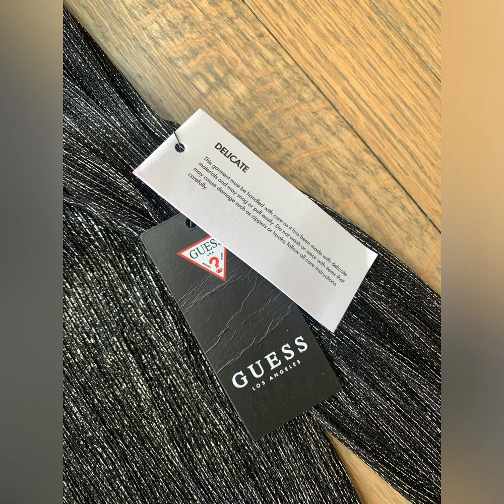 NWT Guess jet black multi long sleeve cosmo top XS - Image 6