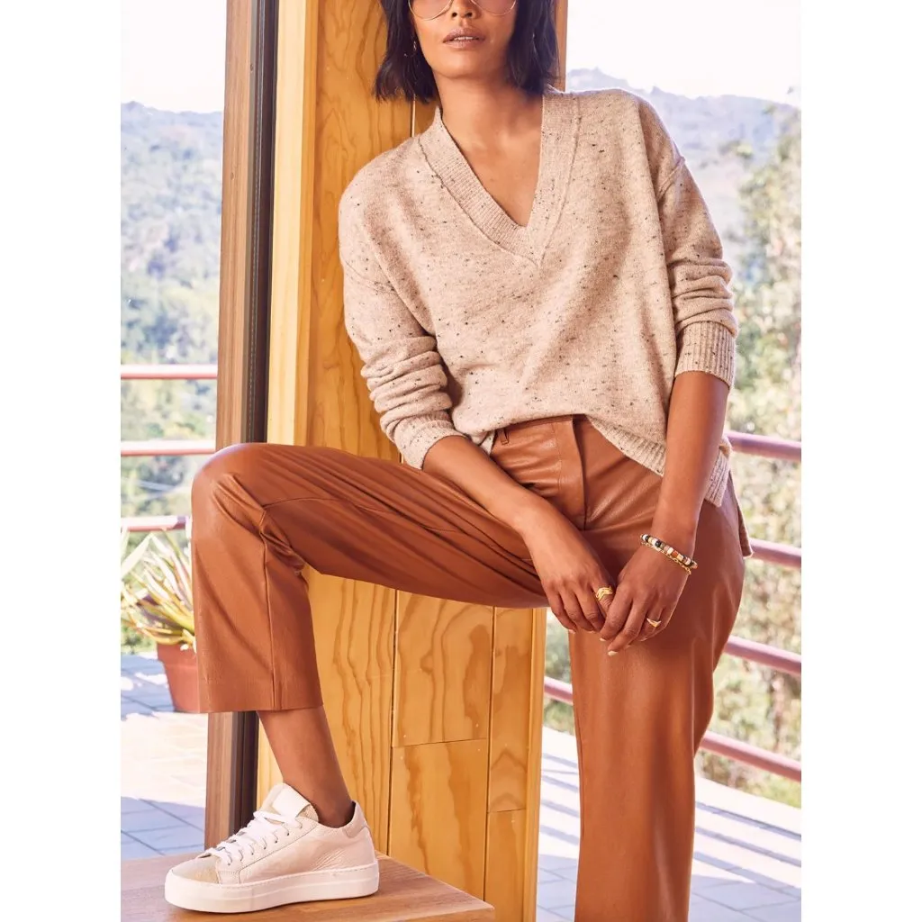 Commando Faux stretch-leather straight-leg pants in Camel Small Womens Vegan - Image 9