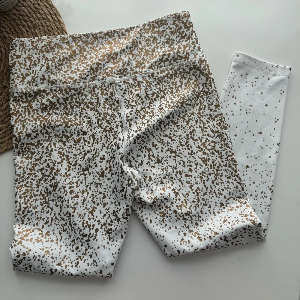 ZYIA‎ White Stay Gold Hi Rise Leggings Sz 8-10 - Image 10