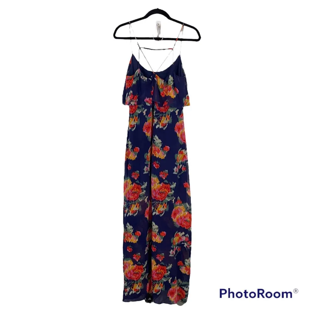 Joie Women's Thura Blue Floral Tiered Maxi Silk Slip Dress Size S - Image 5