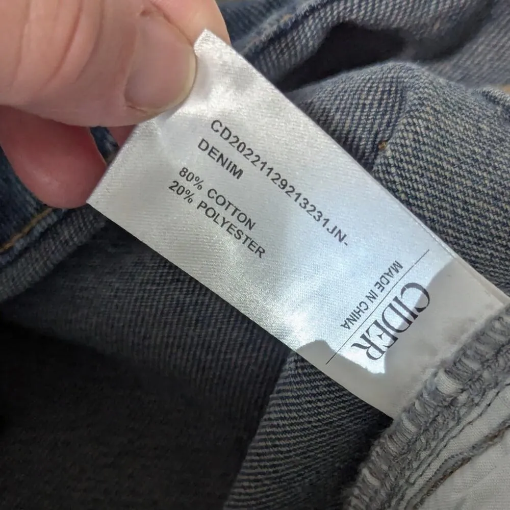 Cider Mid Rise Star Pattern Wide Leg Jeans Womens Small Denim Pants Streetwear - Image 6