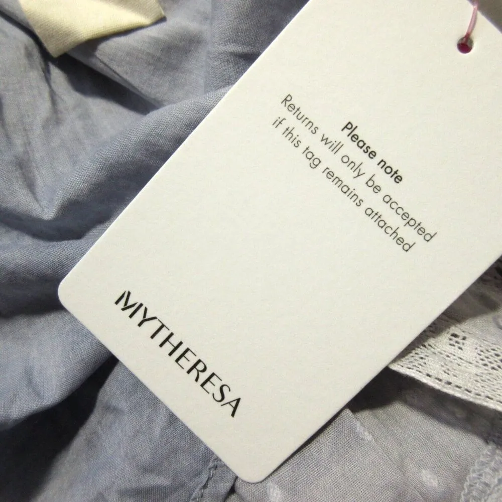 NWT LoveShackFancy Natasha Mini in Washed Denim Hand Dye Ruffle Cotton Dress M - Image 7