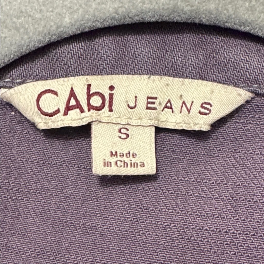 CABI Vintage Cropped Fitted Jean Jacket S Dusty Purple EUC - Image 3