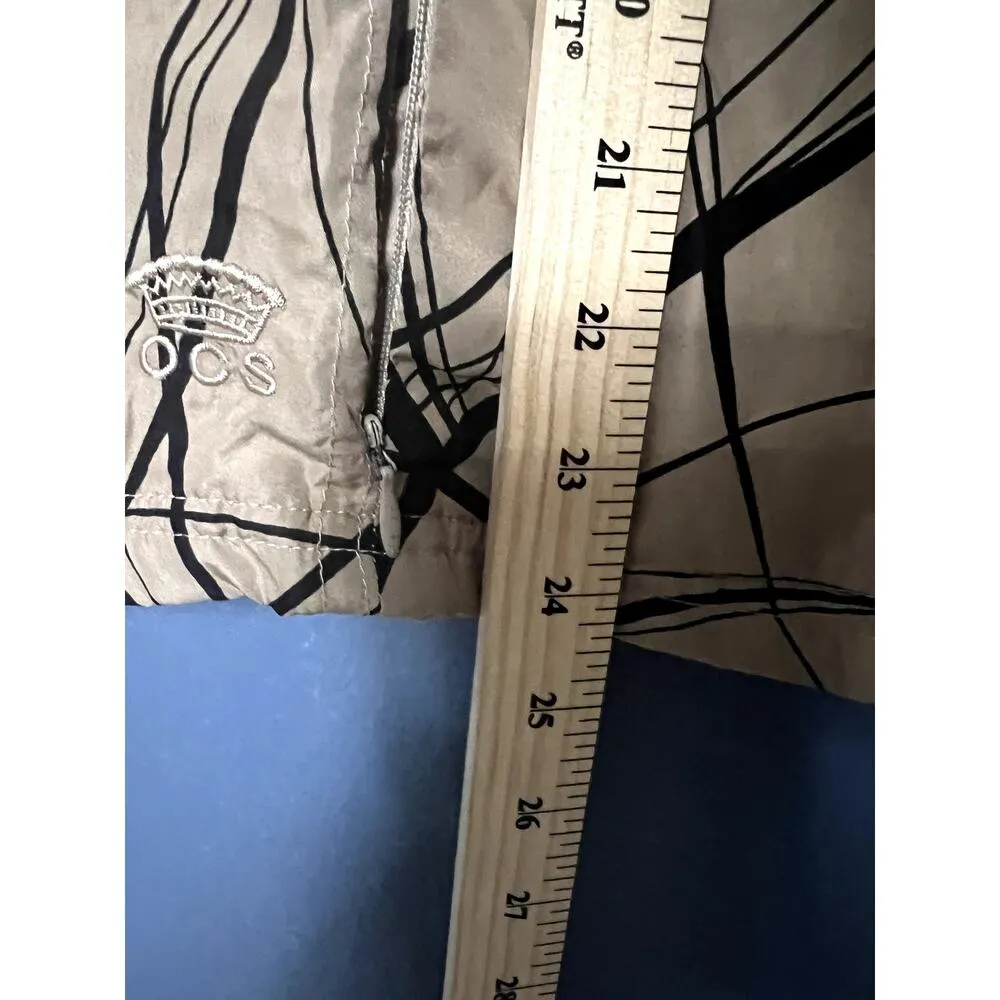 Oleg Cassini Lined Sport Windbreaker Jacket Unisex Size Large Patterned Neutral - Image 10