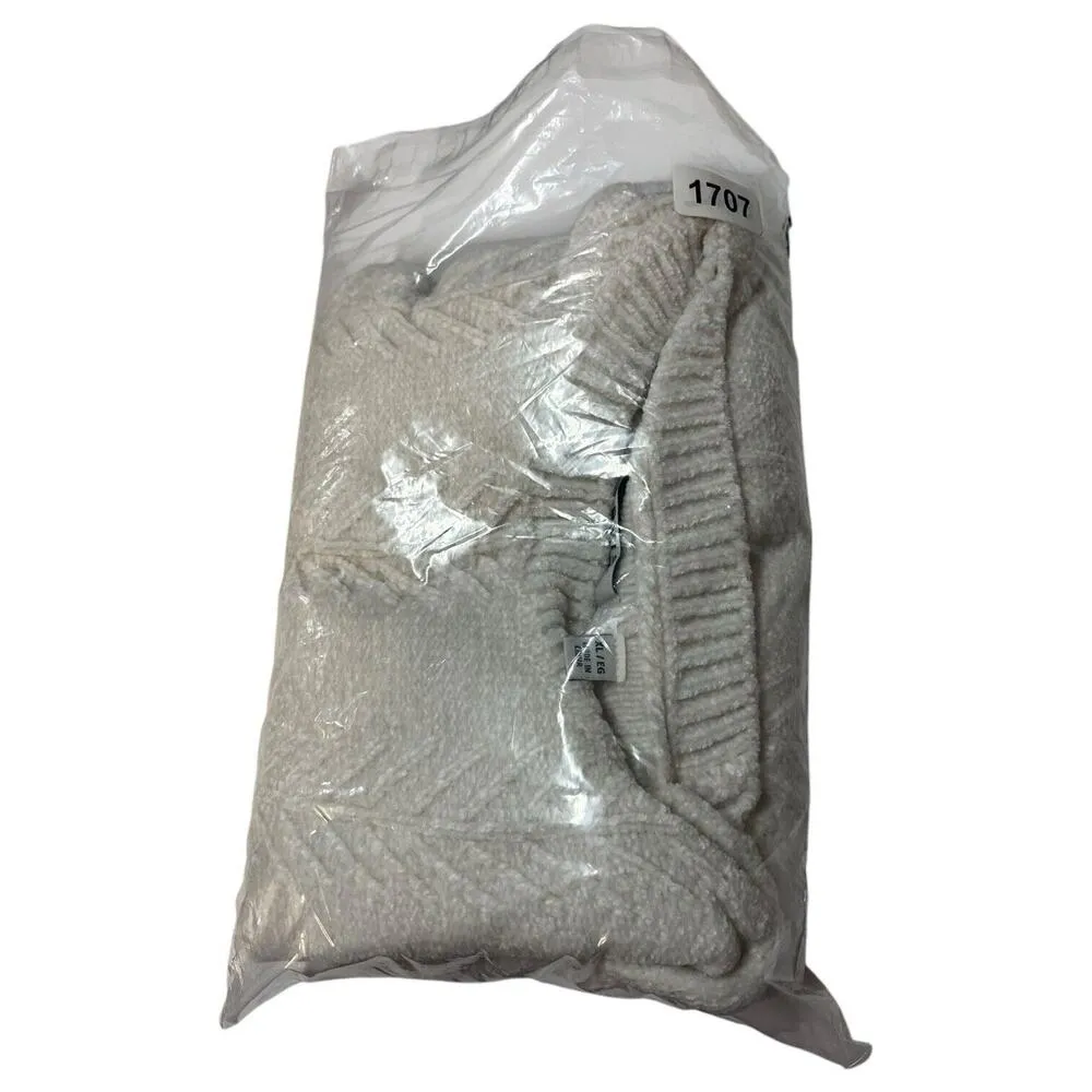 Orvis Sweater Womens XL Chenille Soft Long Sleeve Cable Knit Long Sleeve Ivory - Image 14