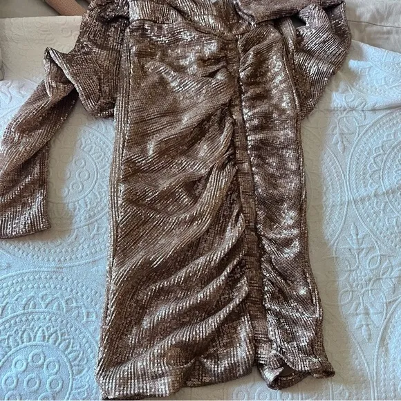 Lavish Alice sequin embellished midi dress‎ in gold - Image 7