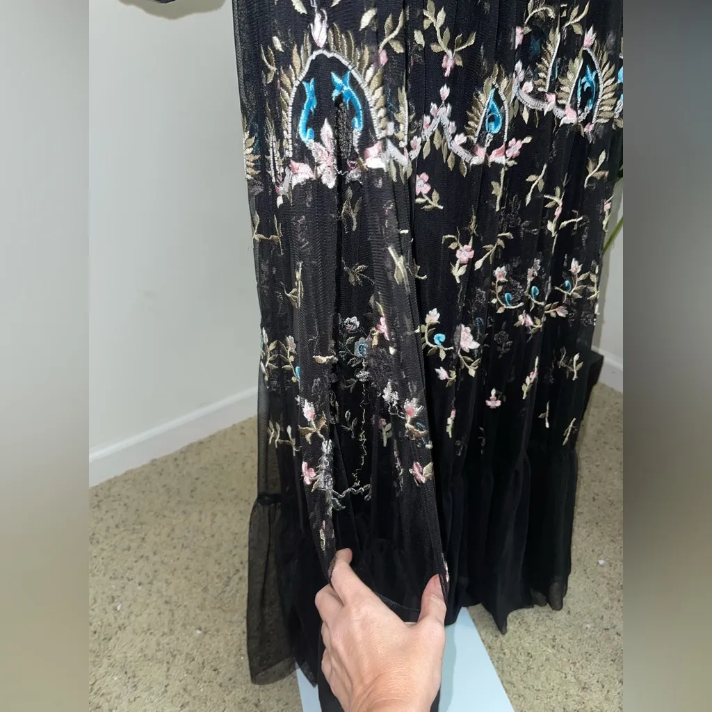 MAC DUGGAL Floral Flowy‎ Feminine Bohemian Ruffle Garden Gown •4 - Image 4