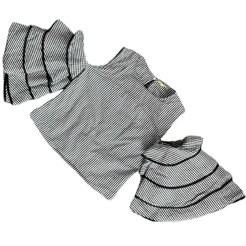 Gianni Bini Top Lexi Gingham Tiered Sleeves Cold Shoulder Blouse - Image 9