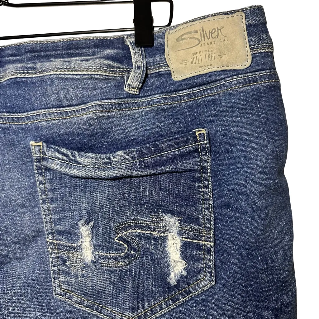 Silver Aiko cutoff denim shorts jean medium wash distressed Women's 20 - Image 8