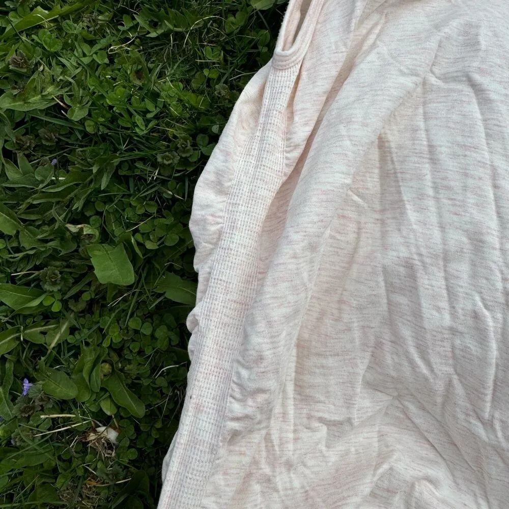 Fabletics Kathie Seamless Mock Neck Bodycon Knit Top Opal Pink Size M Side Ruch - Image 3