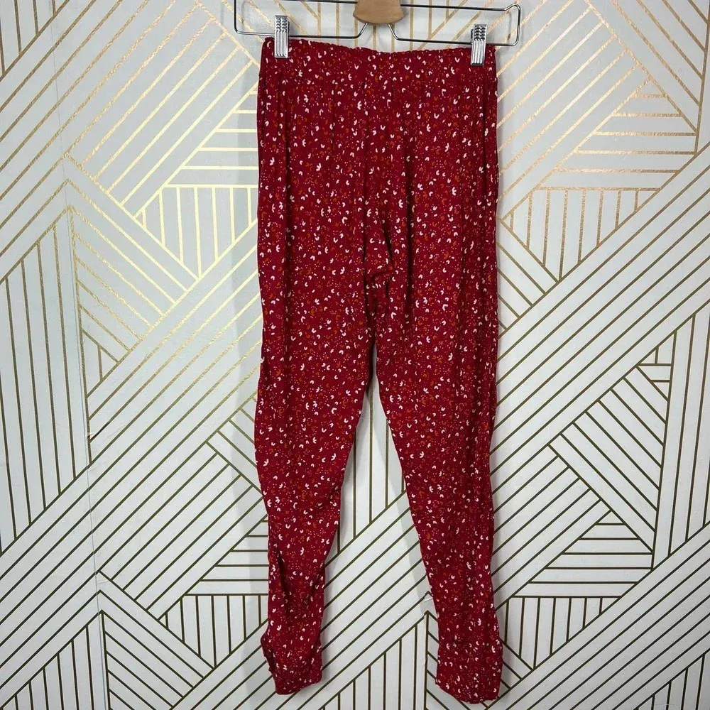 Poupette St Barth Red Sky Rayon Georgette Foe Printed Pants Size US XS‎ - Image 6