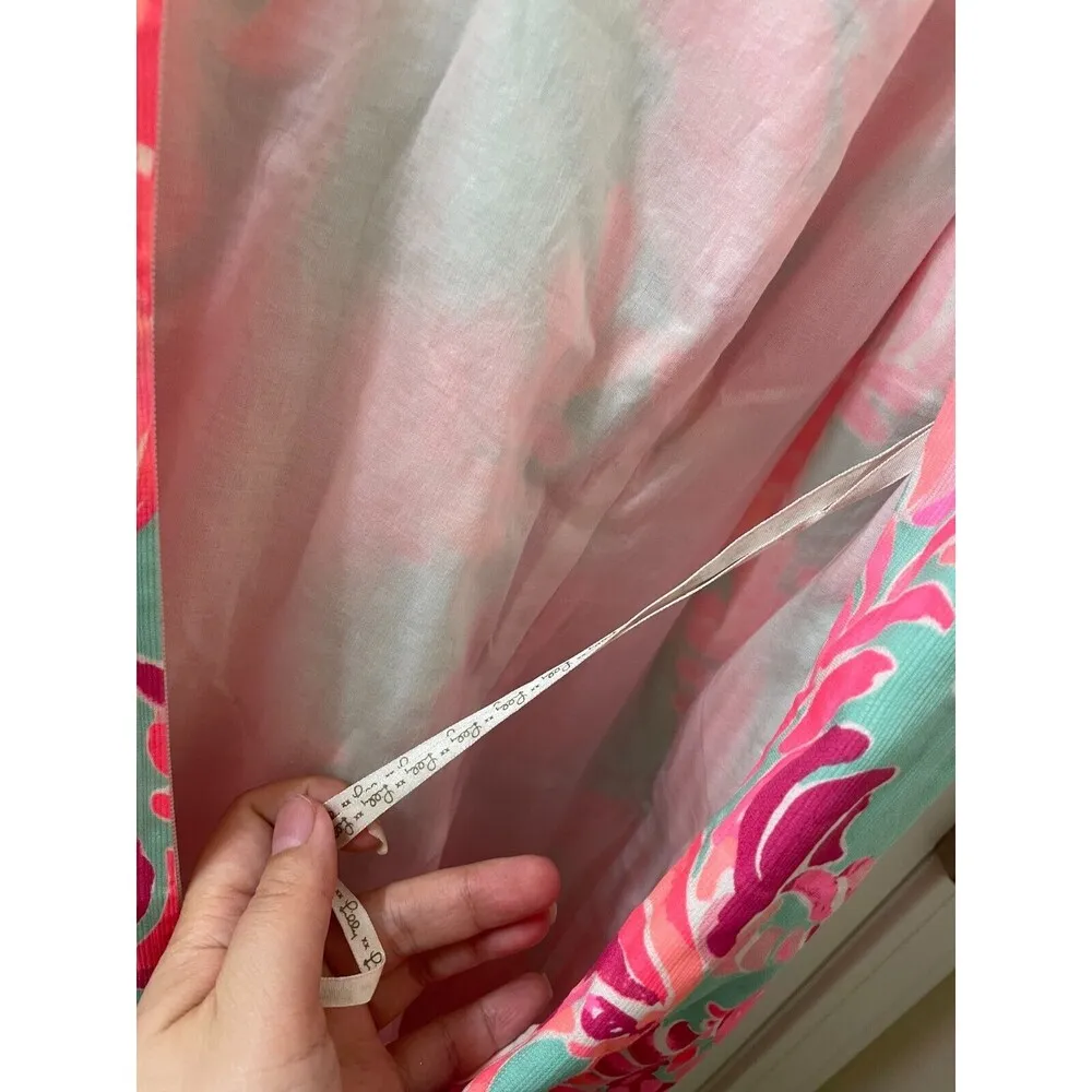 Lilly Pulitzer Pearl Poolside Blue Love Birds Lace Detail Shift Dress $198 SZ 10 - Image 8