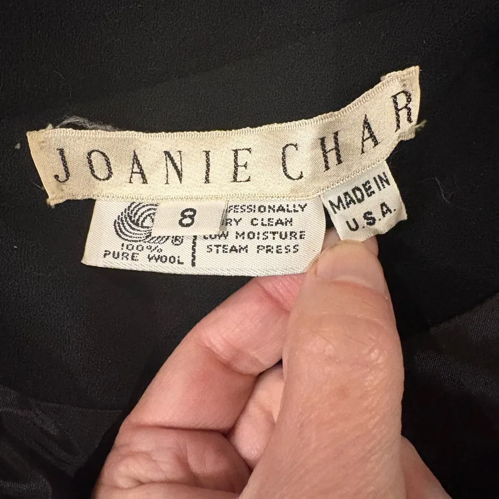 Joanie Char wool peplum hourglass tailored blazer sz 6 8 black - Image 3