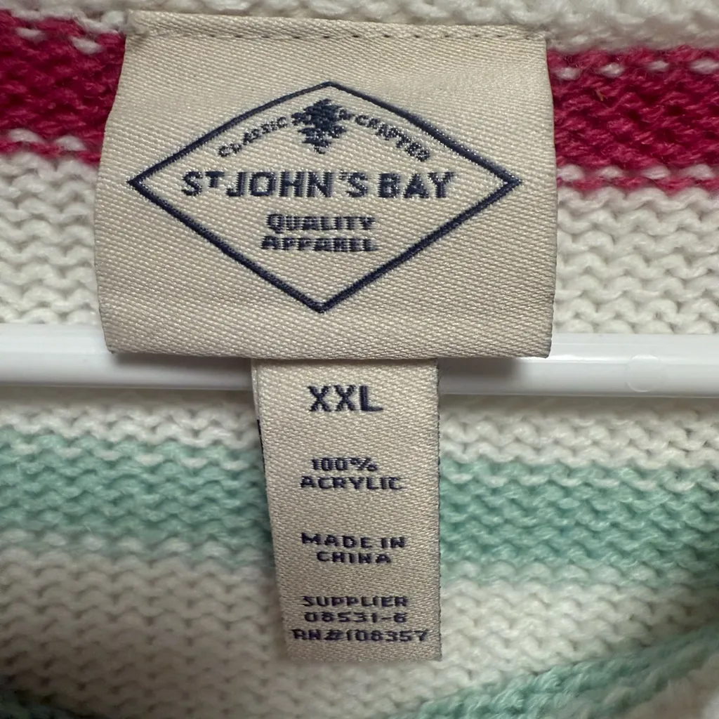 St.‎ John's Bay Colorful Striped Crew Neck Sweater size XXL - Image 4