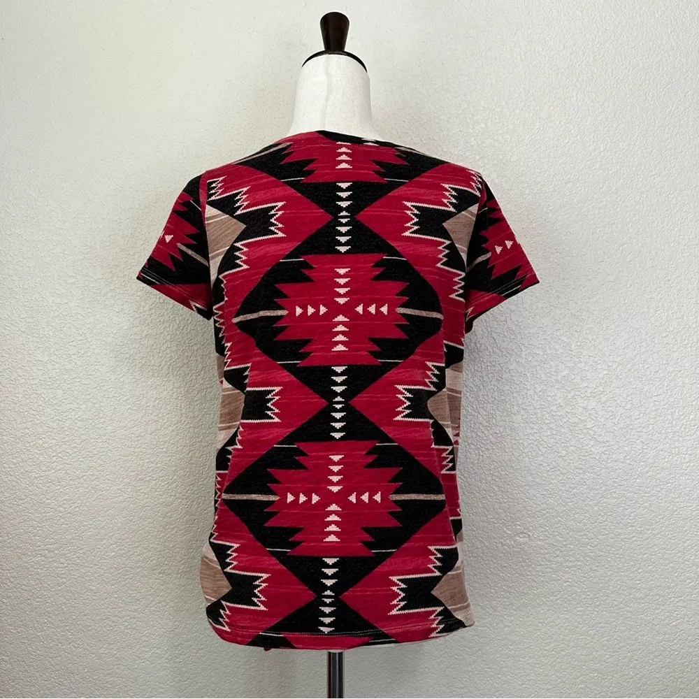 Lauren Ralph Lauren Southwestern Self-Tie Short Sleeves Top, Sz SP - Image 6